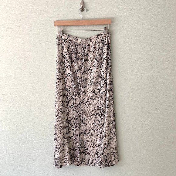 Reformation Bea Skirt Neutral Snake in Size 4 - Picture 4 of 6